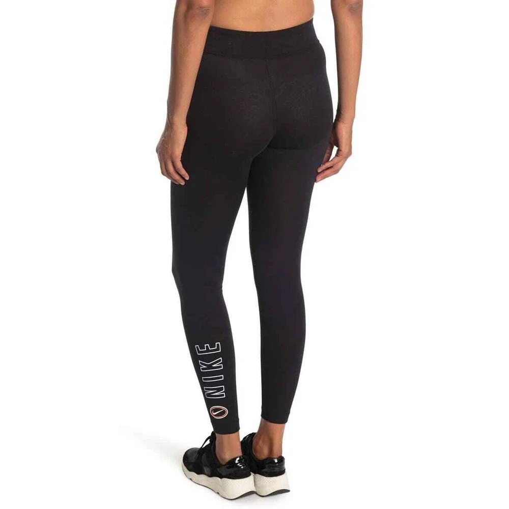 NWT NIKE Women's Athletic Varsity Workout Logo Leggings Pants‎ Black White